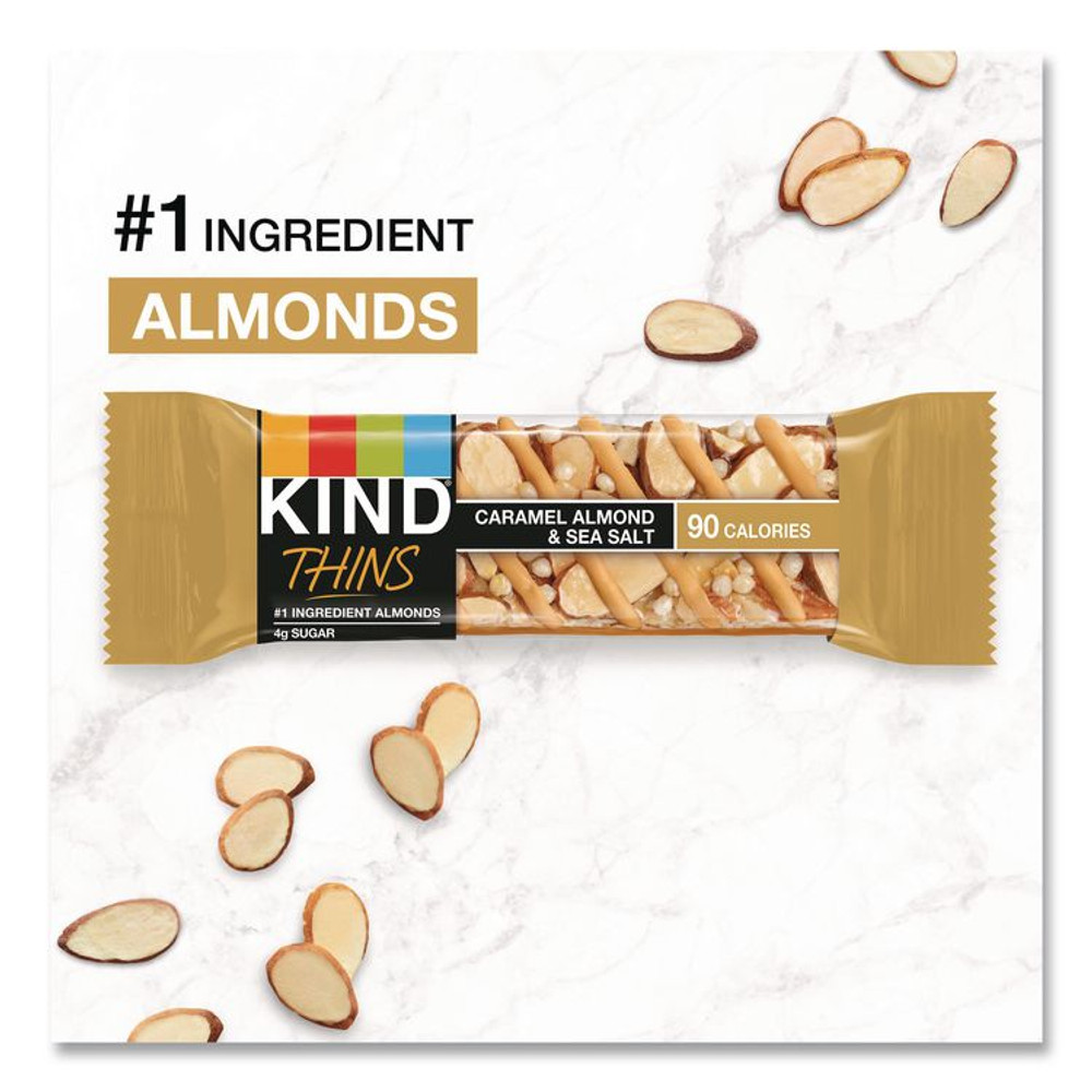 KIND LLC 41888 Thins Dark Chocolate Nuts and Sea Salt/Caramel Almond and Sea Salt Variety Pack, 0.74 oz Bar, 20/Box