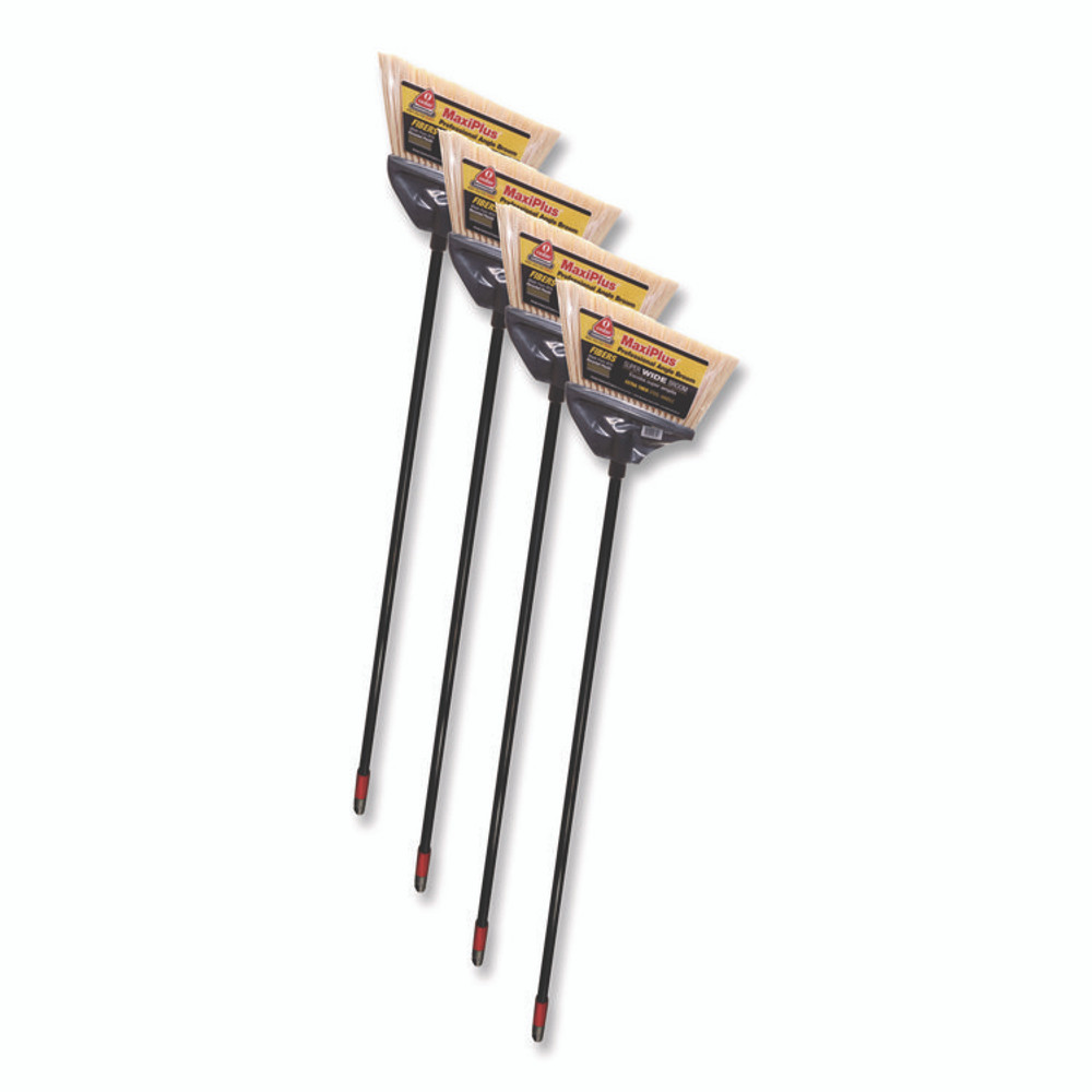 DIVERSEY O-Cedar® Commercial 91351CT MaxiPlus Professional Angle Broom, 51" Handle, Black, 4/Carton