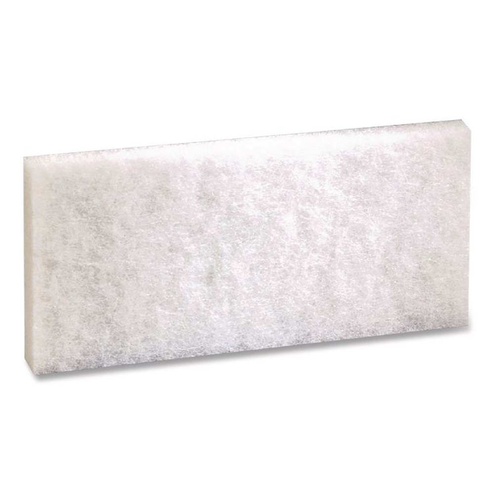 3M/COMMERCIAL TAPE DIV. 08003B White Utility and Burnish Pads, 4.62" x 10", White, 10/Carton