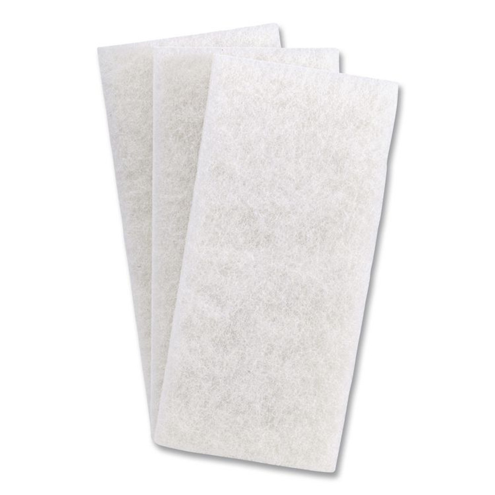 3M/COMMERCIAL TAPE DIV. 08003B White Utility and Burnish Pads, 4.62" x 10", White, 10/Carton