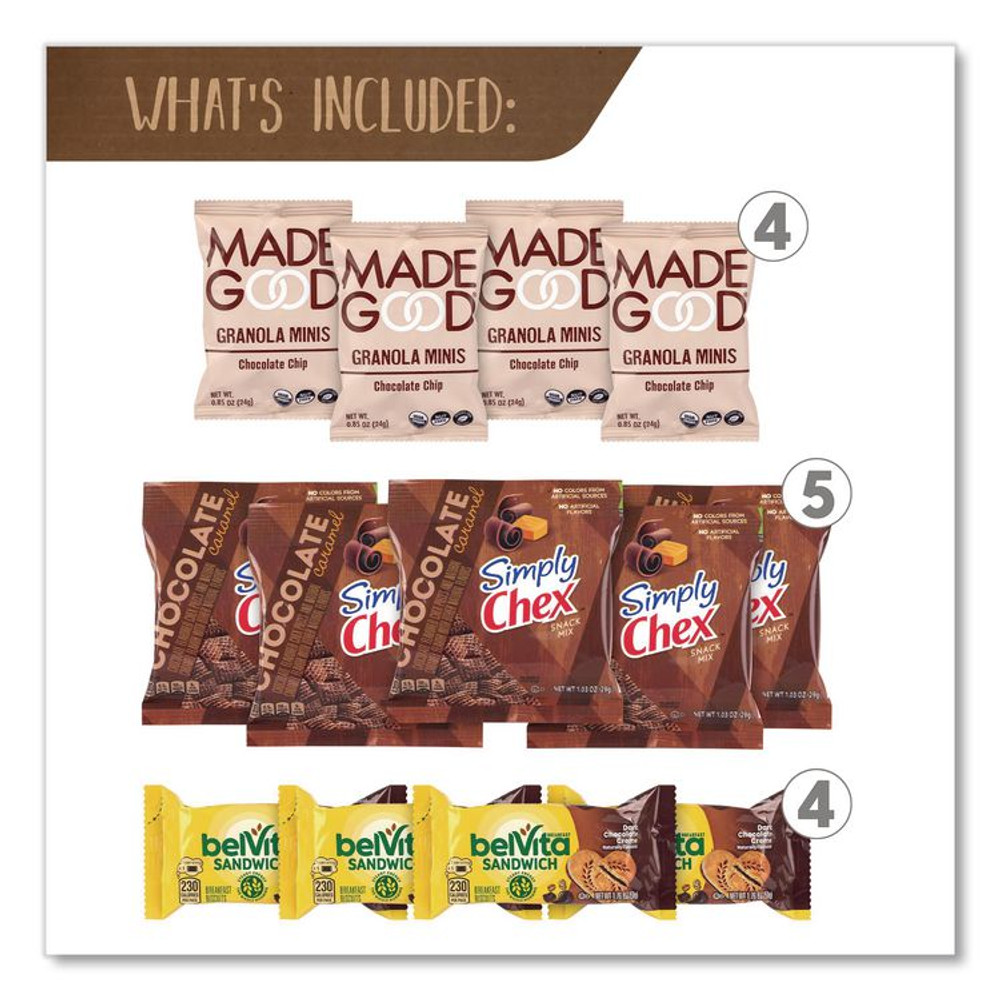 SNACK BOX PROS 70000192 Chocolate for Breakfast Snack Box, Chocolate, 23 Assorted Snacks/Box