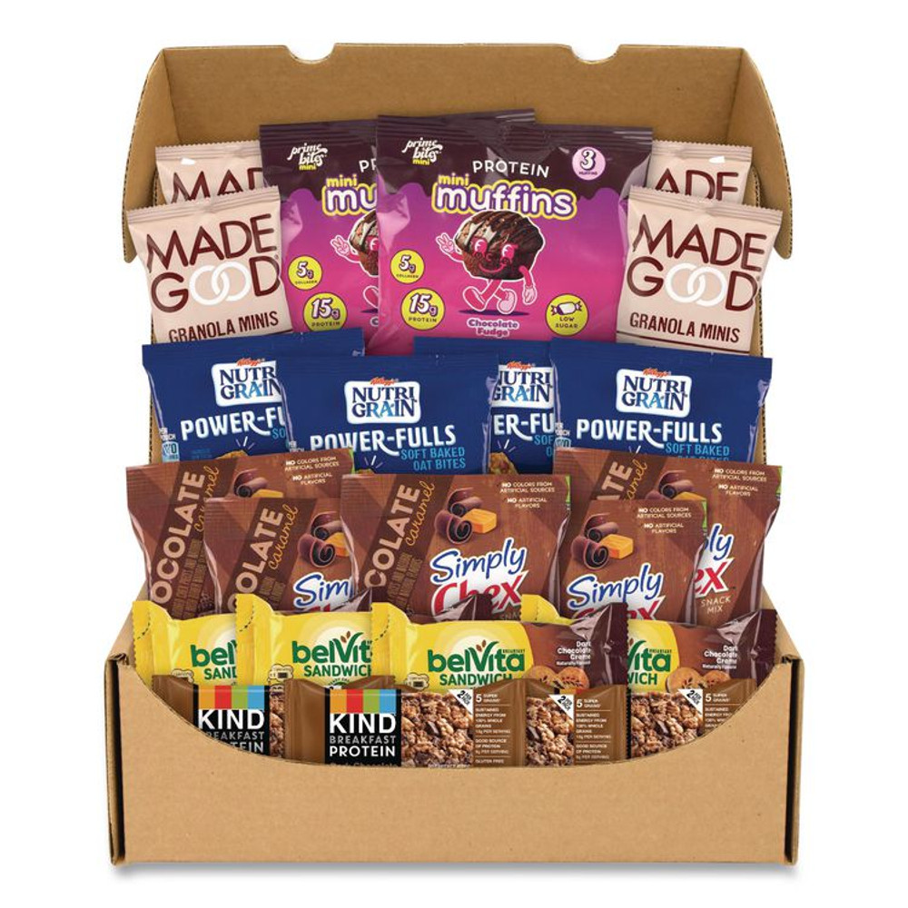 SNACK BOX PROS 70000192 Chocolate for Breakfast Snack Box, Chocolate, 23 Assorted Snacks/Box