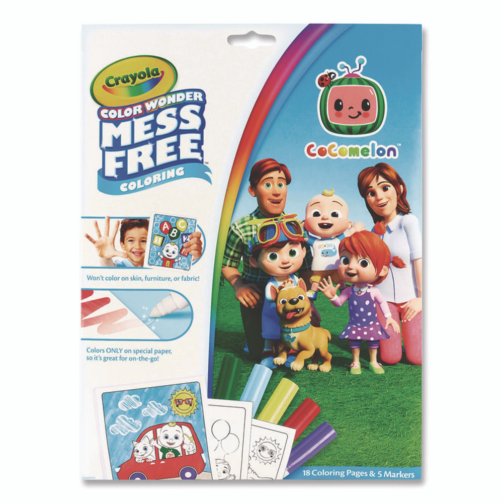 BINNEY & SMITH / CRAYOLA 752788 Cocomelon Color Wonder Kit, Includes Five Markers, Ages 3 and Up, 18 Pages