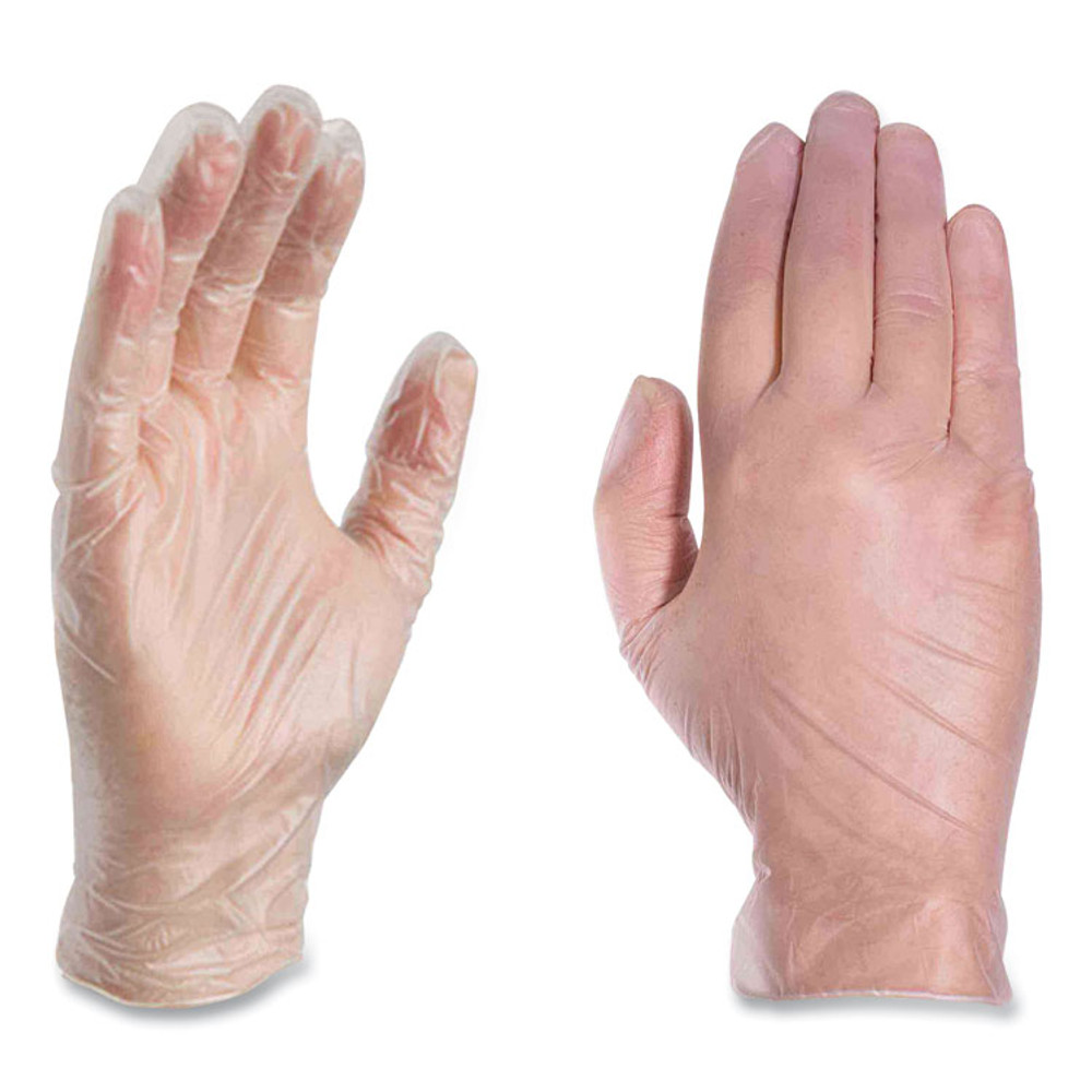 AMMEX CORPORATION Professional VPF62100T Vinyl Exam Gloves, Powder-Free, Small, 3 mil Thick, 9.5" Long, Clear, 100/Box, 10 Boxes/Carton