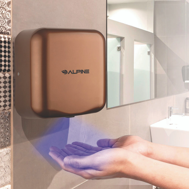 ALPINE INDUSTRIES ALP40010COP Hemlock Commercial Automatic 120V Hand Dryer, 6.68 x 11.41 x 12.31, Copper