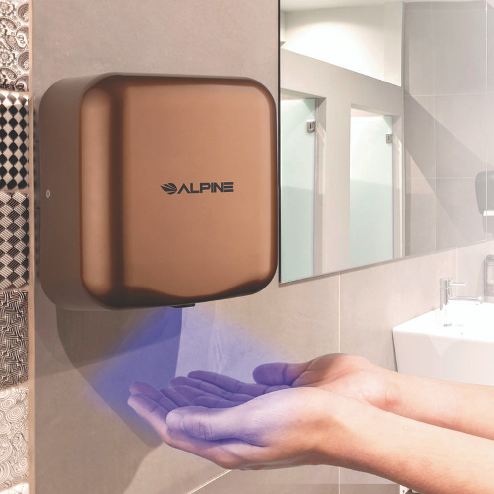 ALPINE INDUSTRIES ALP40010COP Hemlock Commercial Automatic 120V Hand Dryer, 6.68 x 11.41 x 12.31, Stainless Steel, Copper