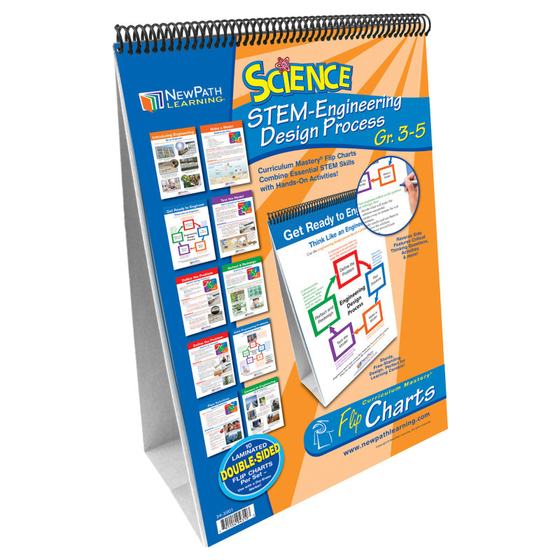 NEWPATH LEARNING NewPath Learning STEM Engineering Design Process Flip Chart Set, Grades 3-5
