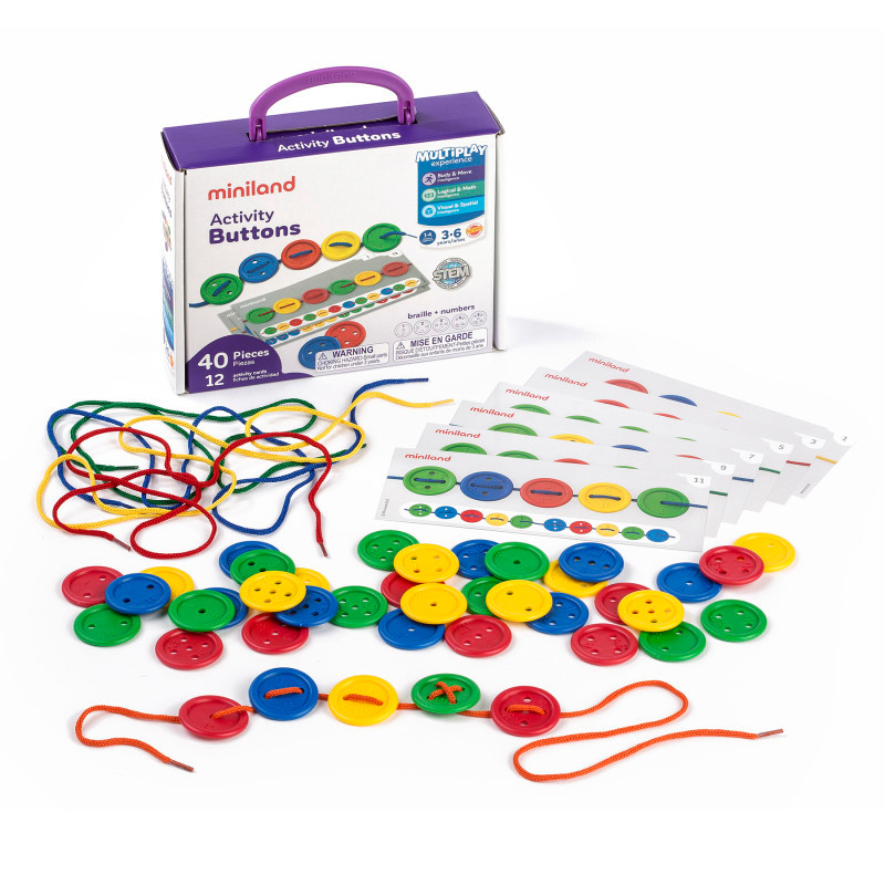 MINILAND EDUCATIONAL CORPORATION Miniland Activity Buttons, 57 Pieces