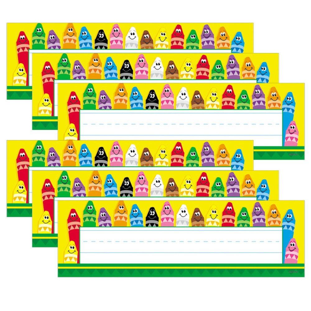 TREND ENTERPRISES INC. TREND Colorful Crayons Desk Toppers® Name Plates, 36 Per Pack, 6 Packs TREND ENTERPRISES INC. TREND Colorful Crayons Desk Toppers® Name Plates, 36 Per Pack, 6 Packs