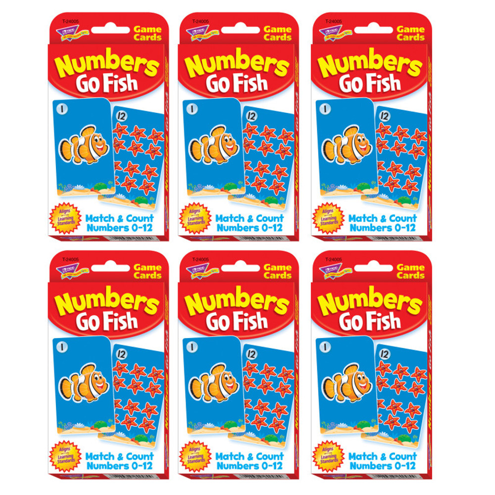 TREND ENTERPRISES INC. TREND Challenge Cards® Numbers Go Fish, 6 Sets
