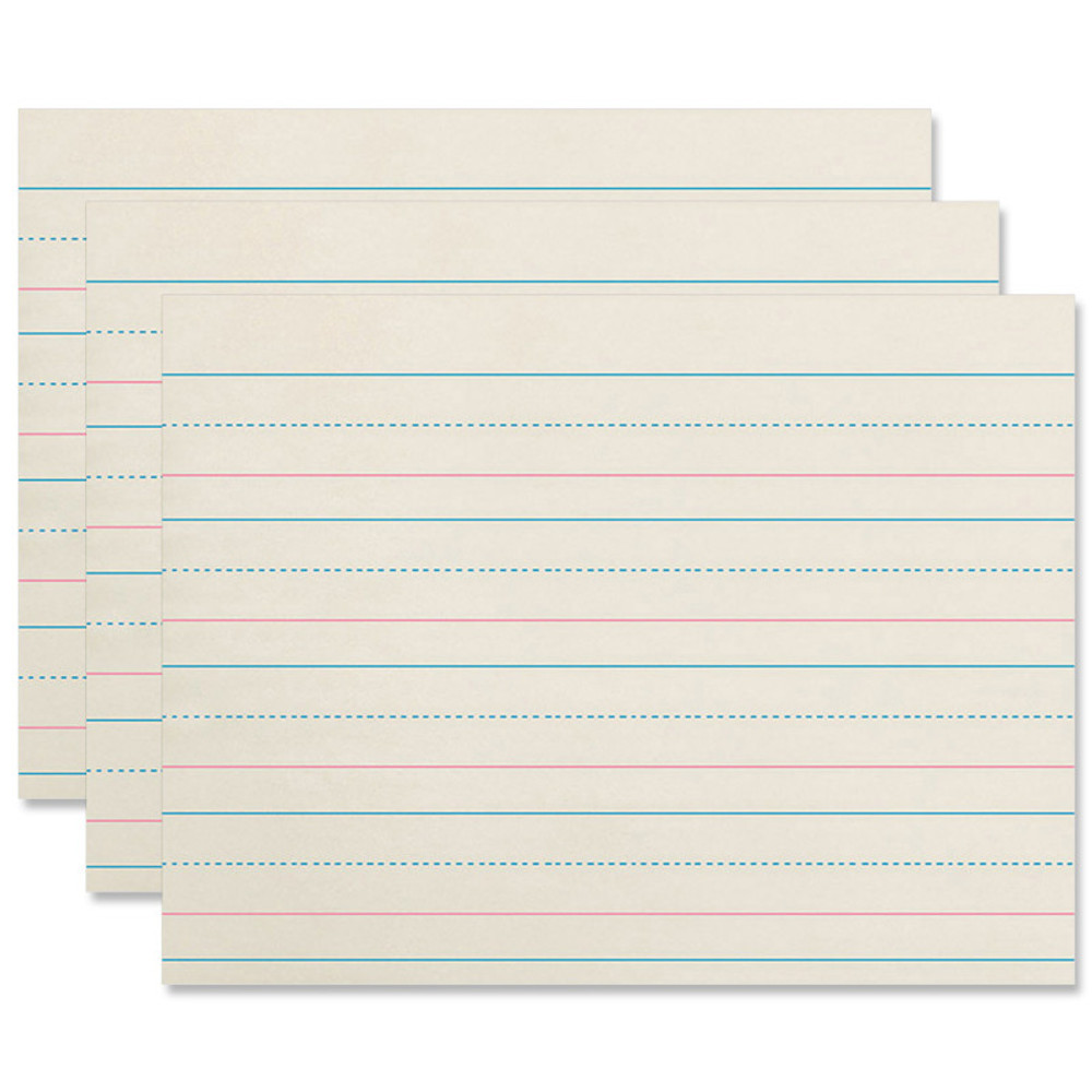 DIXON TICONDEROGA CO Zaner-Bloser® Newsprint Handwriting Paper, Dotted Midline, Grades Pre-K & K, 1-1/8" x 9/16" x 9/16" Ruled Long, 10-1/2" x 8", 500 Sheets Per Pack, 3 Packs