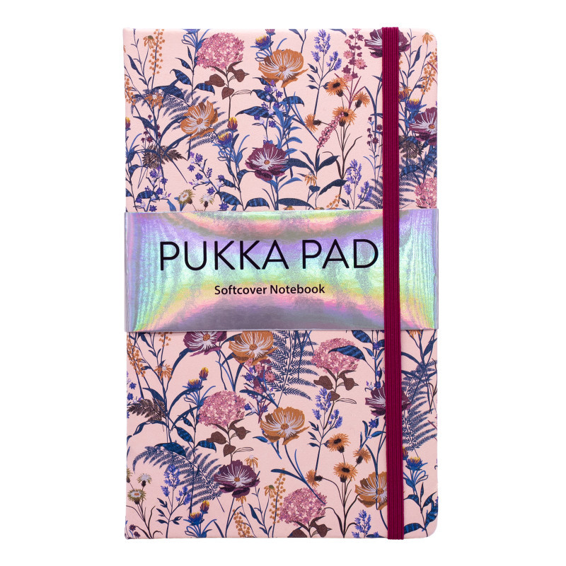 PUKKA PADS USA CORP Pukka Pads Bloom Softcover Notebook with Pocket - Black - Pack 3