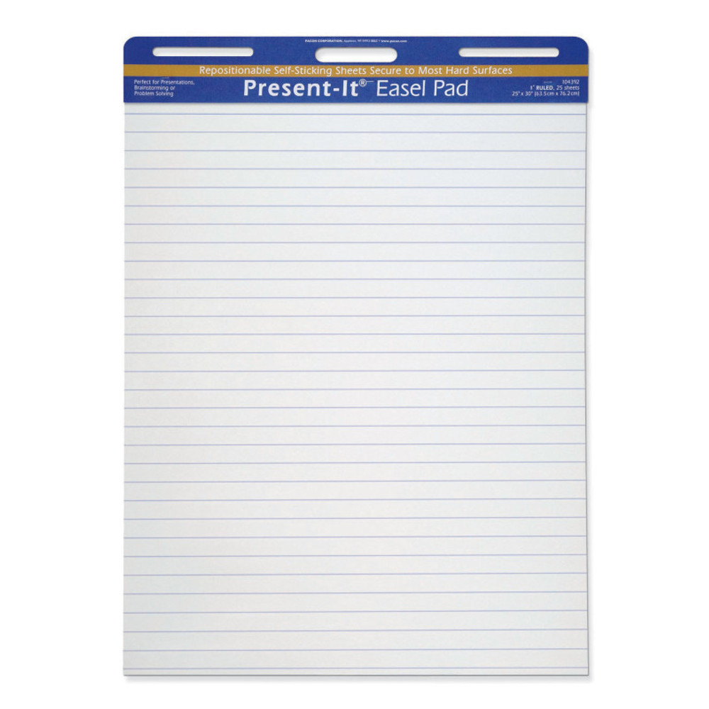 DIXON TICONDEROGA CO The Present-It® Easel Pad, Self-Adhesive, White, 1" Ruled 25" x 30", 25 Sheets