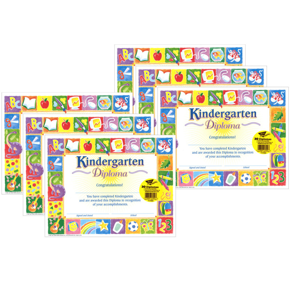 TREND ENTERPRISES INC. TREND Classic Kindergarten Diploma, 30 Per Pack, 6 Packs