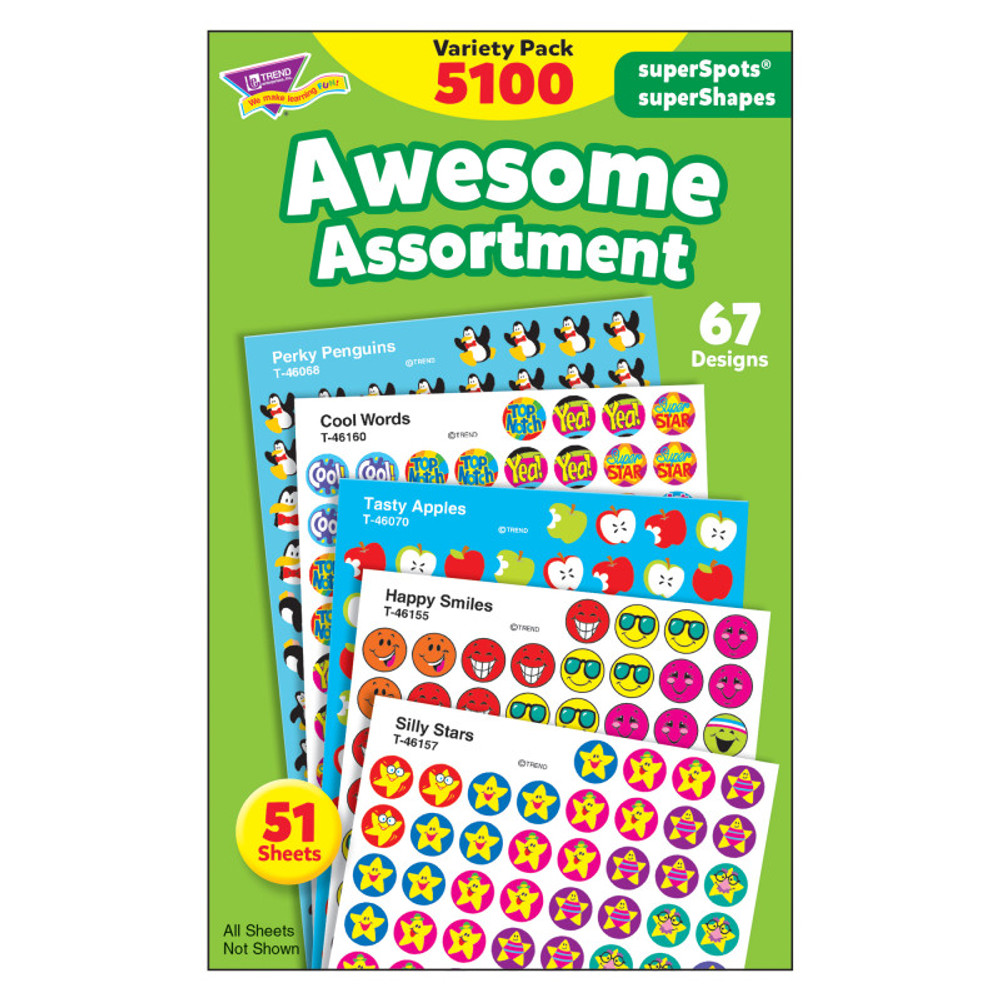 TREND ENTERPRISES INC. TREND Awesome Assortment superSpots®/superShapes Variety Pack - 5100 ct
