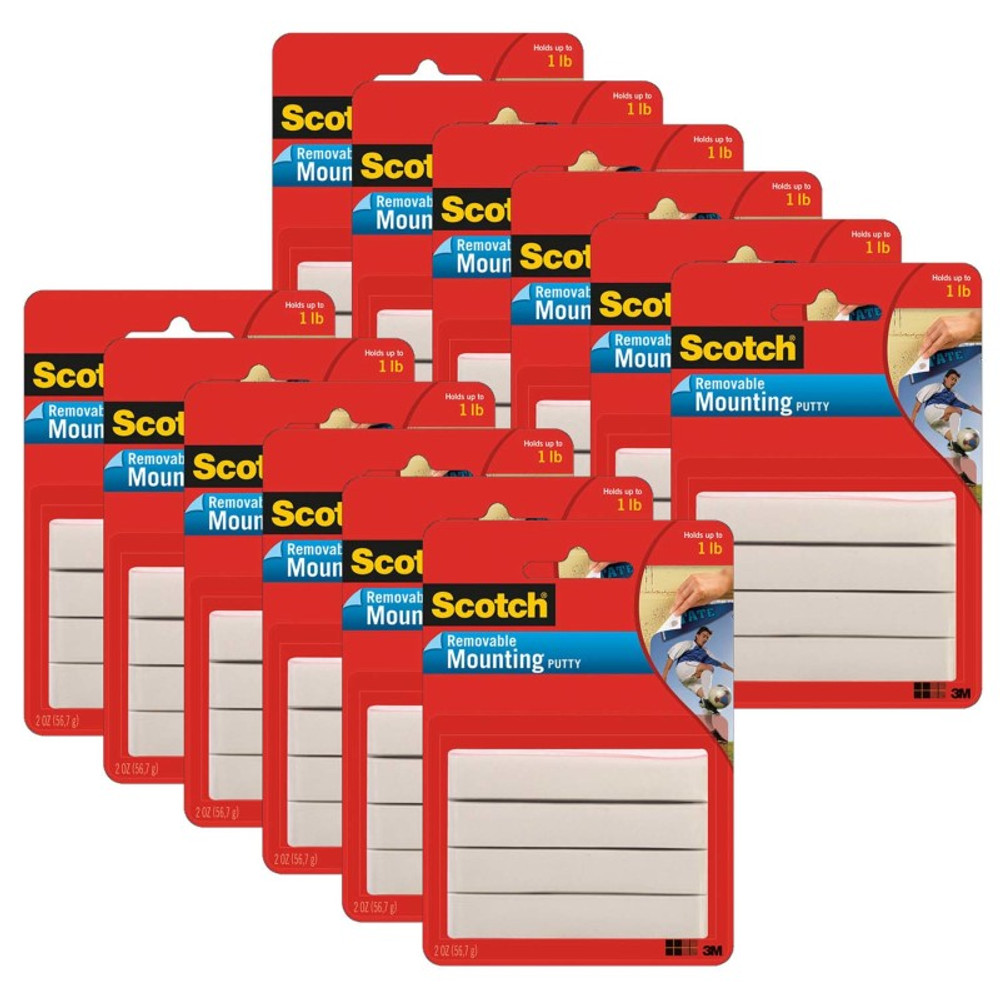 3M COMPANY Scotch® Mounting Putty, Removable, White, 2 oz. Per Pack, 12 Packs 3M COMPANY Scotch® Mounting Putty, Removable, White, 2 oz. Per Pack, 12 Packs