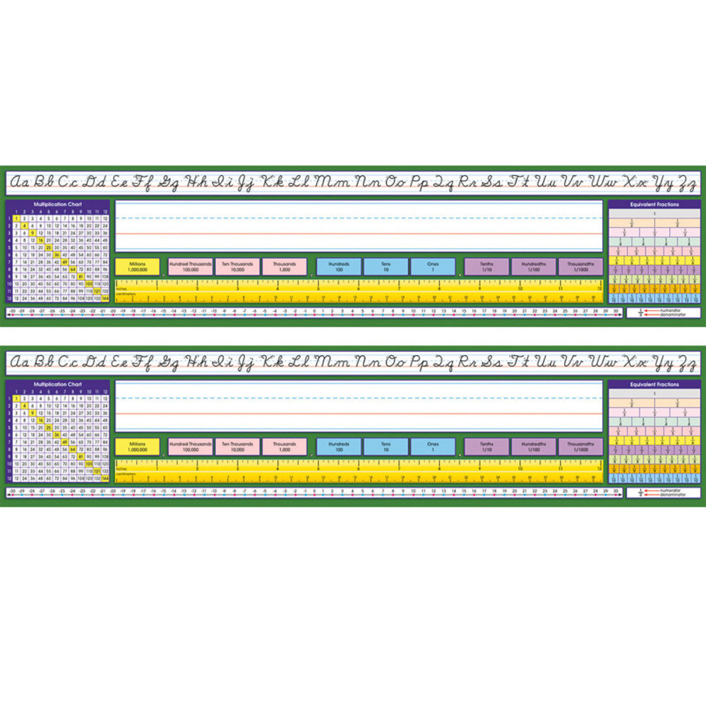 NORTH STAR TEACHER RESOURCE North Star Teacher Resources Adhesive Intermediate Contemporary Cursive Desk Plates, 17.5" x 4", 36 Per Pack, 2 Packs