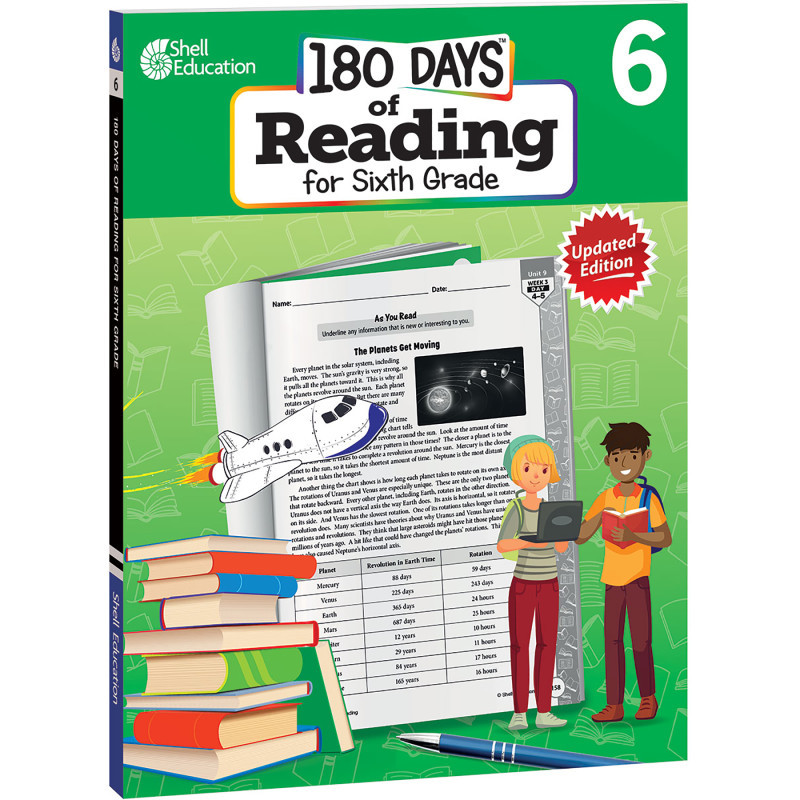 SHELL EDUCATION Shell Education 180 Days of Reading 2nd Edition, Grade 6
