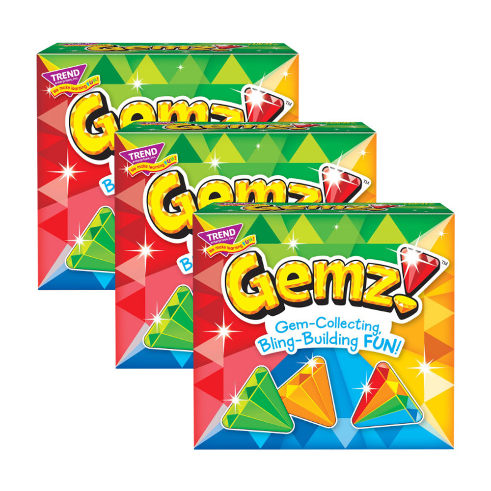 TREND ENTERPRISES INC. TREND Gemz!™ Three Corner™ Card Game, Pack of 3