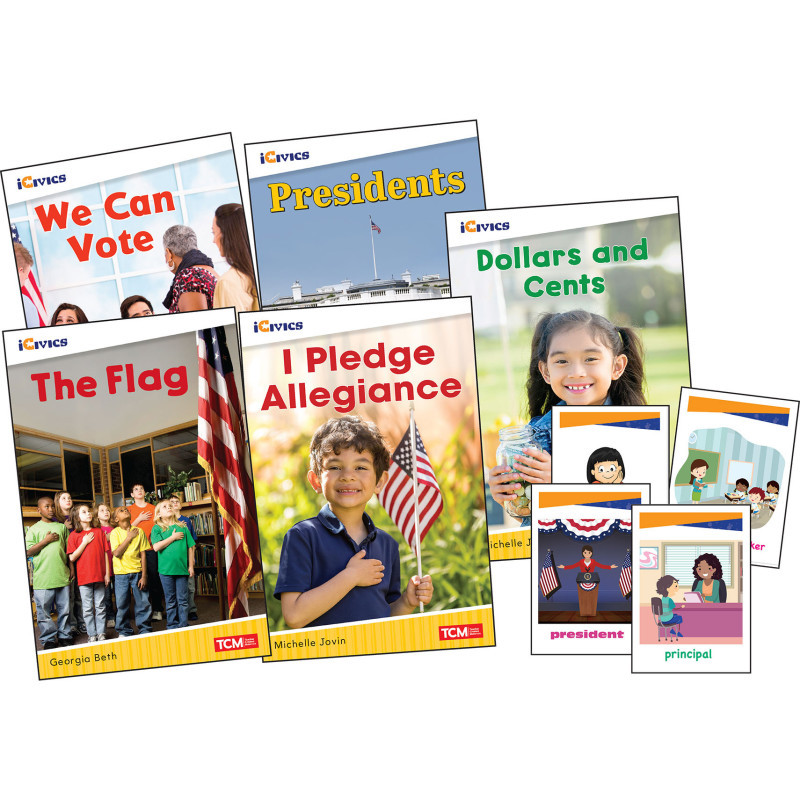 SHELL EDUCATION Teacher Created Materials iCivics Grade K: Leadership & Responsibility 5-Book Set + Game Cards