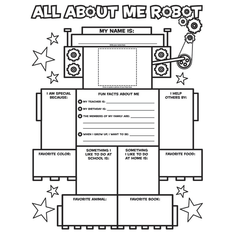 SCHOLASTIC TEACHING RESOURCES Scholastic Teaching Solutions Graphic Organizer Poster, All-About-Me Robot, Grades K-2