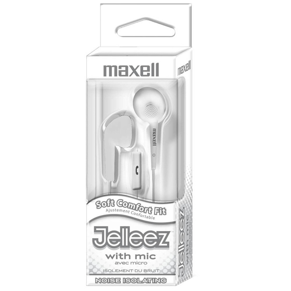 MAXELL CORP OF AMERICA Maxell Jelleez™ Soft Earbuds with Mic, White