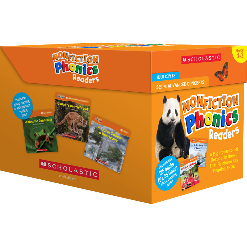 SCHOLASTIC TEACHING RESOURCES Scholastic Teaching Solutions Nonfiction Phonics Readers Set 4: Advanced Concepts, Multiple-Copy Set, 125 Books