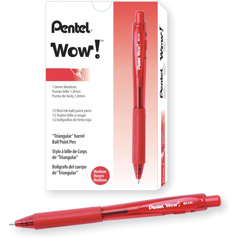 PENTEL OF AMERICA Pentel® WOW!™ Gel Pen, Red, Pack of 24
