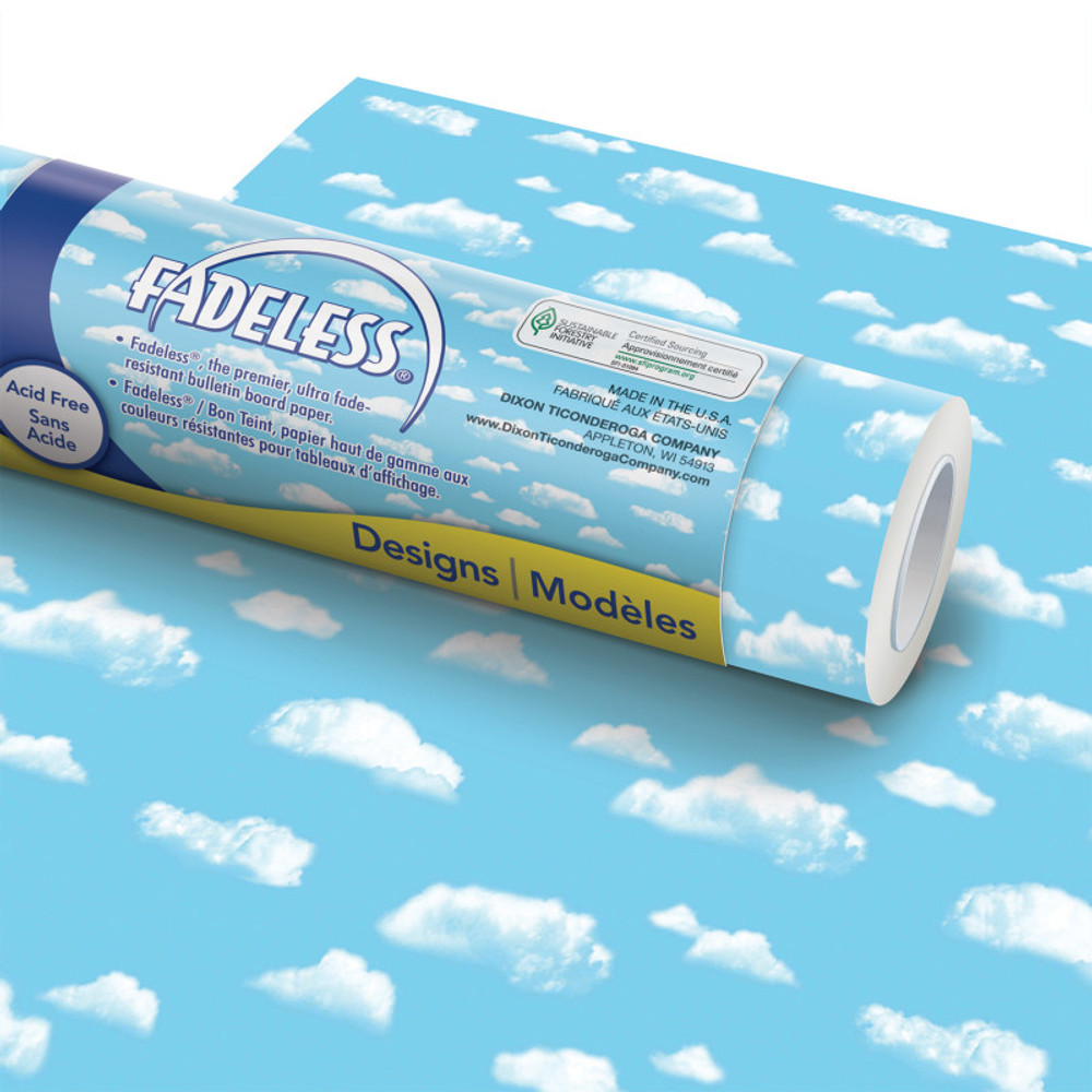 DIXON TICONDEROGA CO Fadeless® Bulletin Board Art Paper, Clouds, 48" x 50', 1 Roll