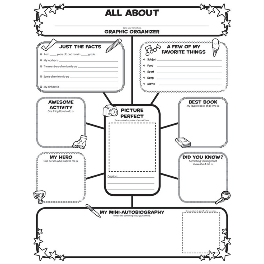 SCHOLASTIC TEACHING RESOURCES Scholastic Teaching Solutions Graphic Organizer Poster, All-About-Me Web, Grades 3-6