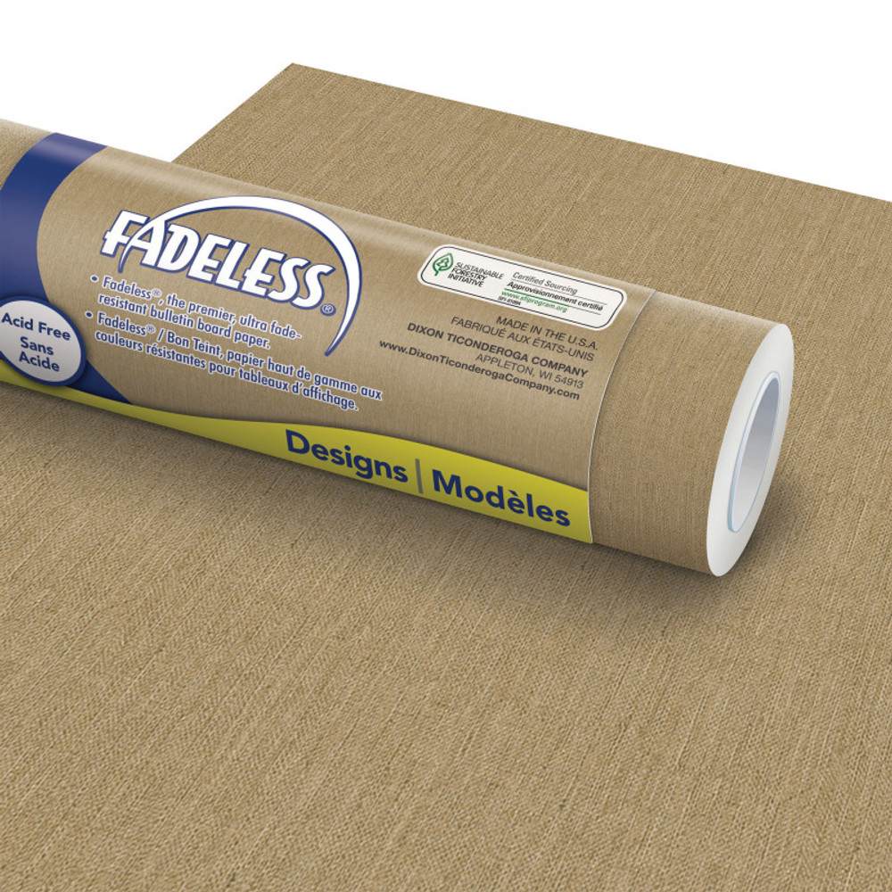 DIXON TICONDEROGA CO Fadeless® Bulletin Board Art Paper, Natural Burlap, 48" x 50', 1 Roll
