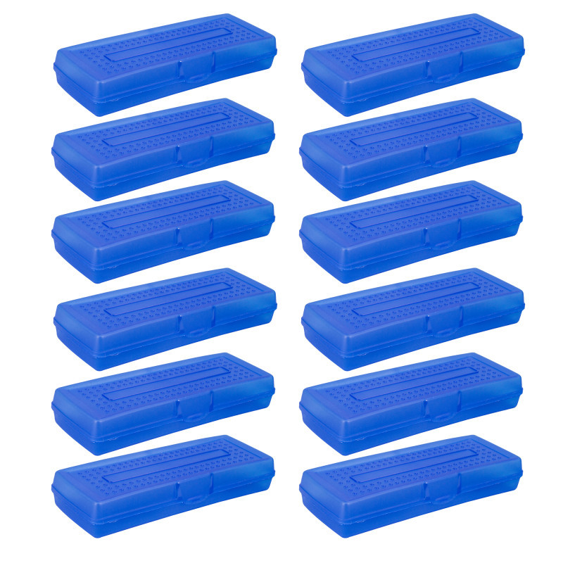 STOREX INDUSTRIES Storex Single Mini Pencil Storage Case, Assorted Colors, Pack of 12