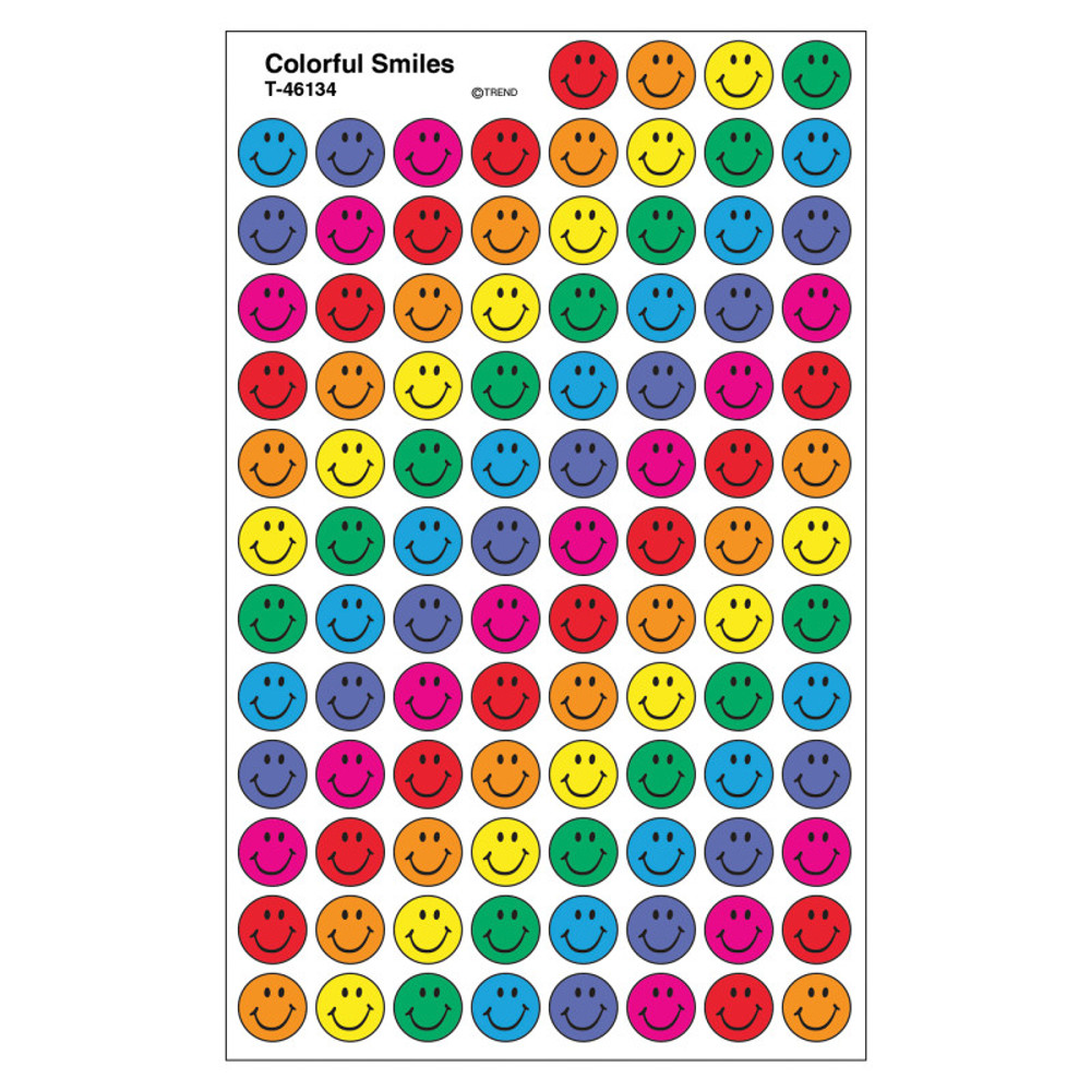 TREND ENTERPRISES INC. TREND Colorful Smiles superSpots® Stickers, 800 ct
