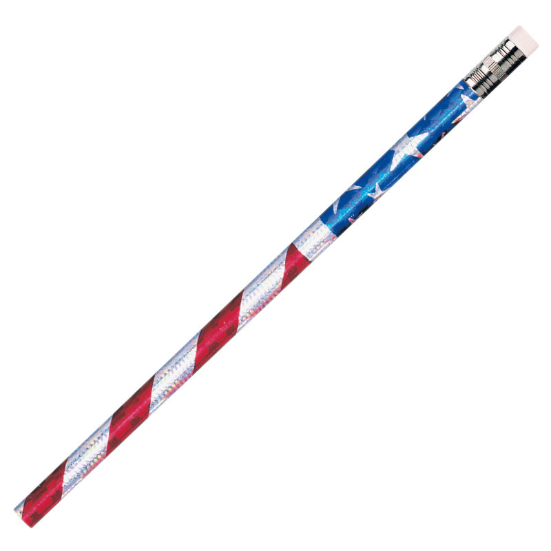 LAROSE INDUSTRIES- ROSE MOON Moon Products Stars & Stripes Glitz Pencils, 12 Per Pack, 12 Packs