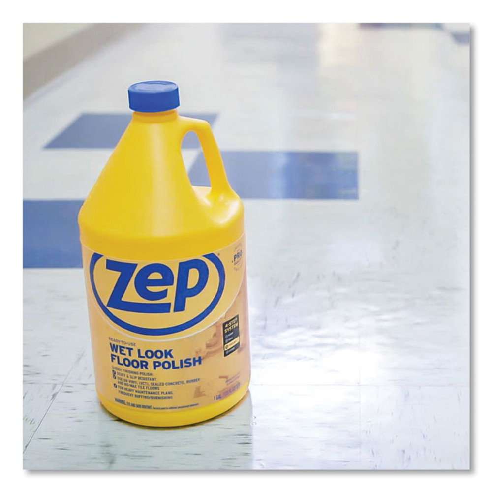 ZEP INC. Commercial® ZUWLFF128CT Wet Look Floor Polish, 1 gal, 4/Carton