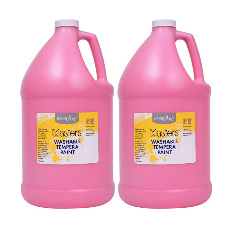 ROCK PAINT DISTRIBUTING CORP Handy Art® Little Masters® Washable Tempera Paint, Pink, Gallon, Pack of 2