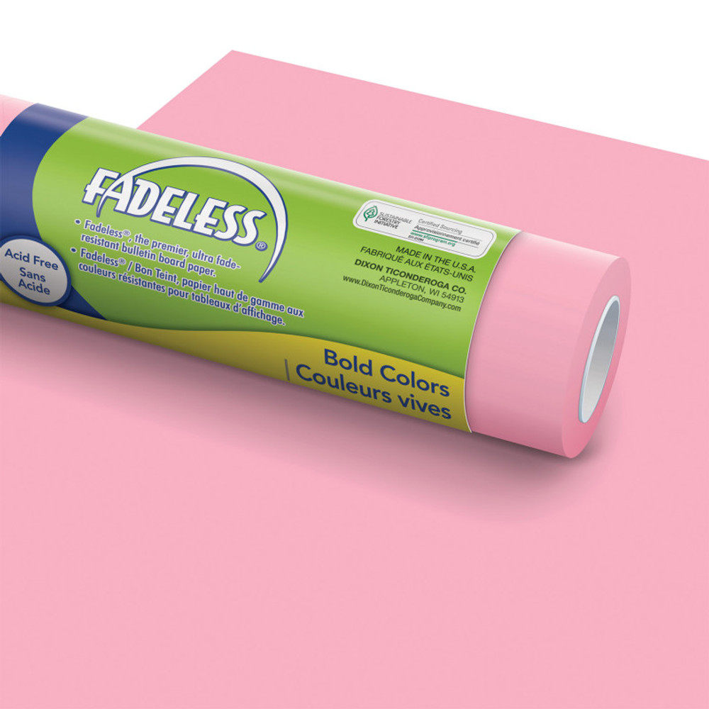 DIXON TICONDEROGA CO Fadeless® Bulletin Board Art Paper, Pink, 48" x 50', 1 Roll DIXON TICONDEROGA CO Fadeless® Bulletin Board Art Paper, Pink, 48" x 50', 1 Roll