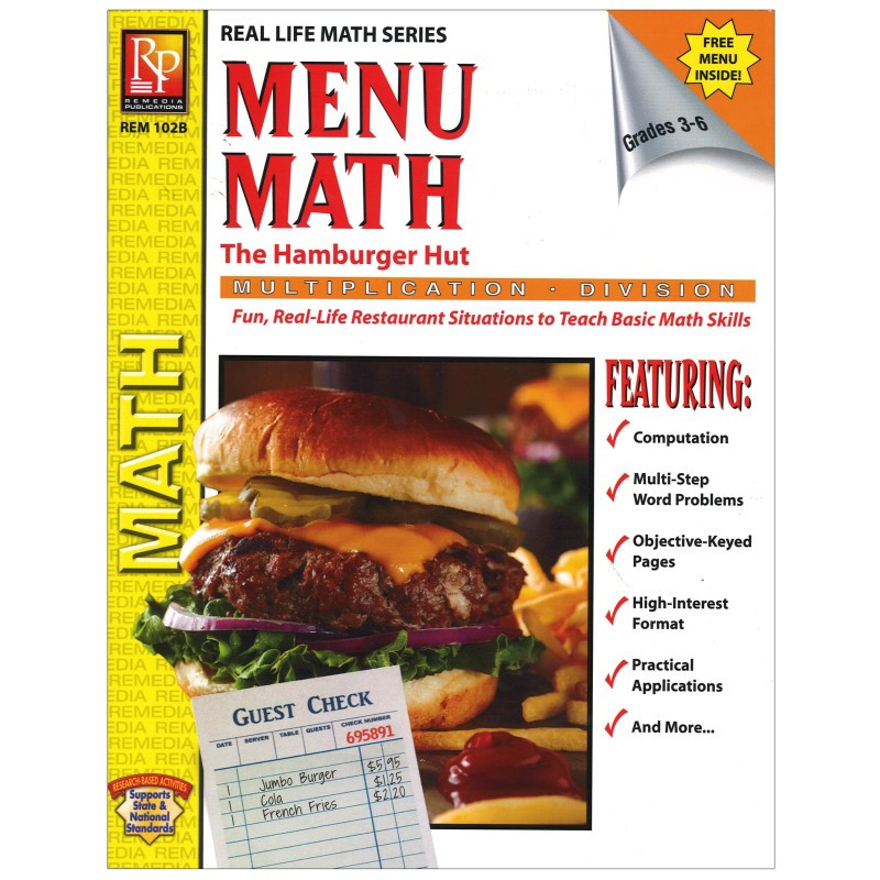 REMEDIA PUBLICATIONS Remedia Publications Menu Math: The Hamburger Hut Book, Multiplication & Division