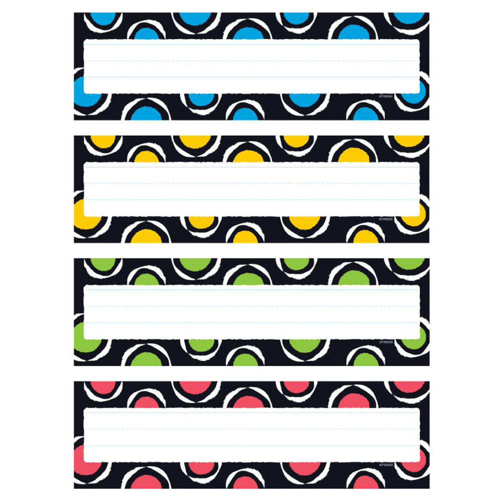 TREND ENTERPRISES INC. TREND Bold Strokes Circles Desk Toppers® Name Plates Var.Pk., 32 ct