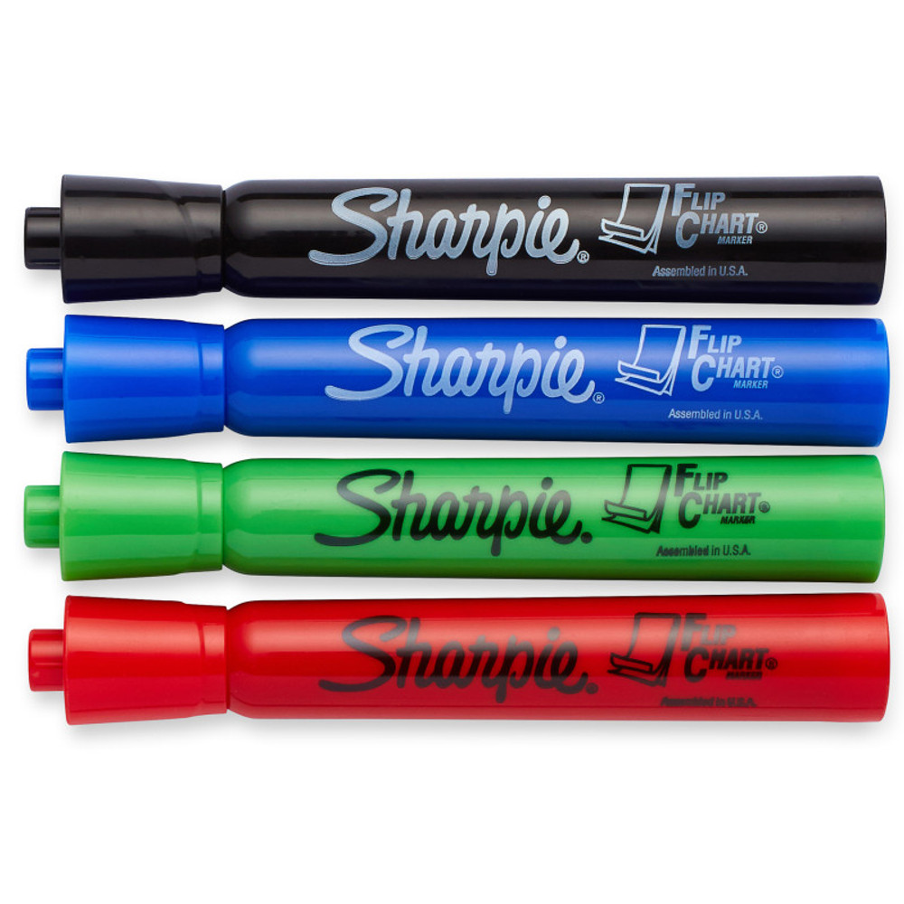 NEWELL BRANDS DISTRIBUTION LLC Sharpie® Flip Chart® Markers, Bullet Tip, Assorted Colors, Pack of 4
