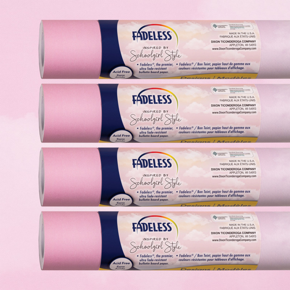 DIXON TICONDEROGA CO Fadeless® Schoolgirl Style Bulletin Board Paper, 48" x 12', Wildest Dreams, 4 Rolls