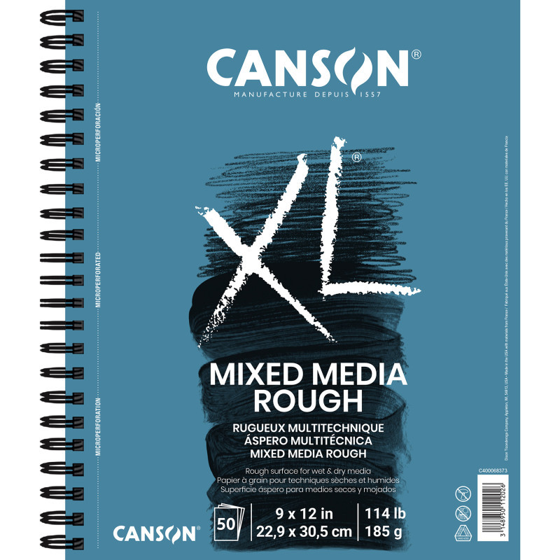 DIXON FINE ART Canson XL Series Mixed Media Pad, Side Wire Binding, 50 Sheet, 9x12 inch, 1 Count