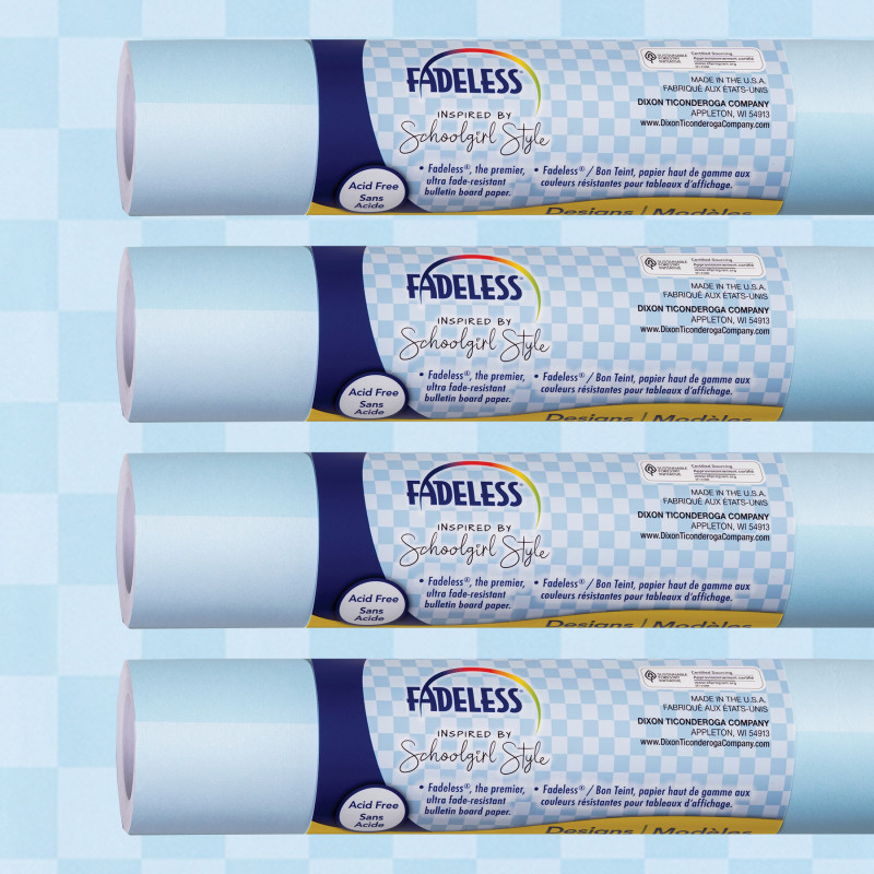 DIXON TICONDEROGA CO Fadeless® Schoolgirl Style Bulletin Board Paper, 48" x 12', Pool Party, 4 Rolls