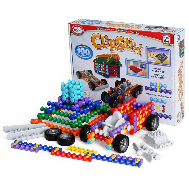 POPULAR PLAYTHINGS Popular Playthings Clipstix® Construction Toy, 100 Pieces
