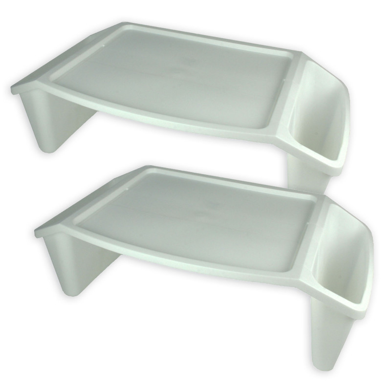 ROMANOFF PRODUCTS Romanoff Lap Tray, White, Pack of 2