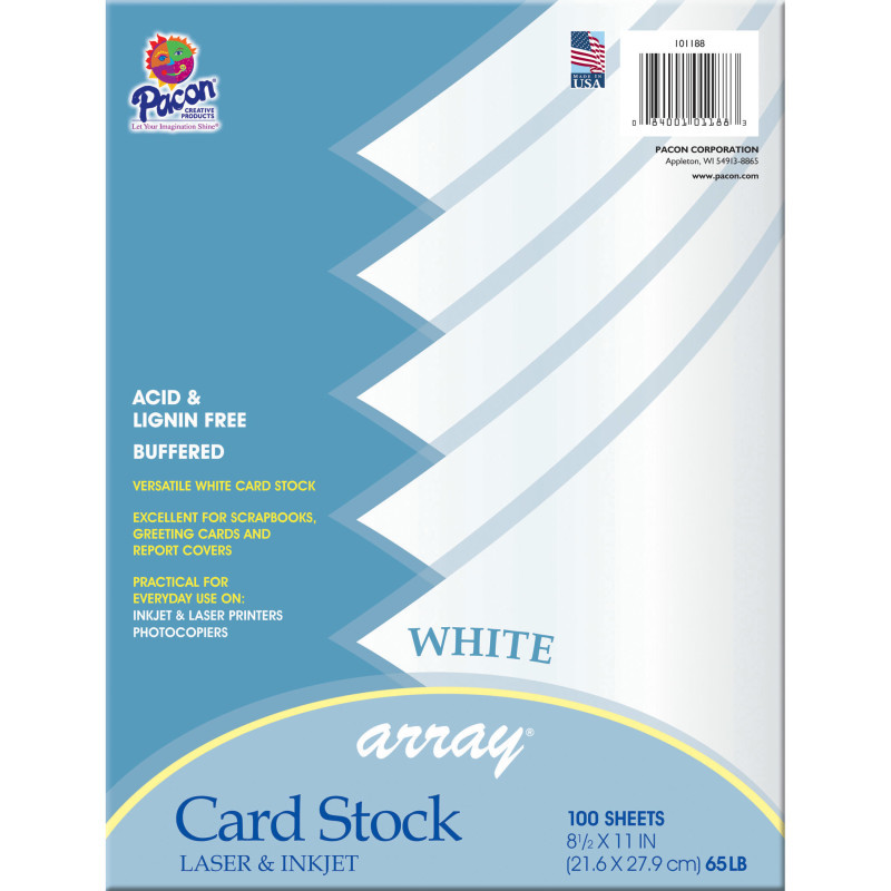 DIXON TICONDEROGA CO Pacon® Card Stock, Classic White, 8-1/2" x 11", 100 Sheets