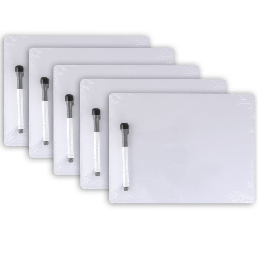 DIXON TICONDEROGA CO Pacon® Dry Erase Whiteboard, 1-Sided, Plain, with Marker/Eraser, 9" x 12", 5 Sets