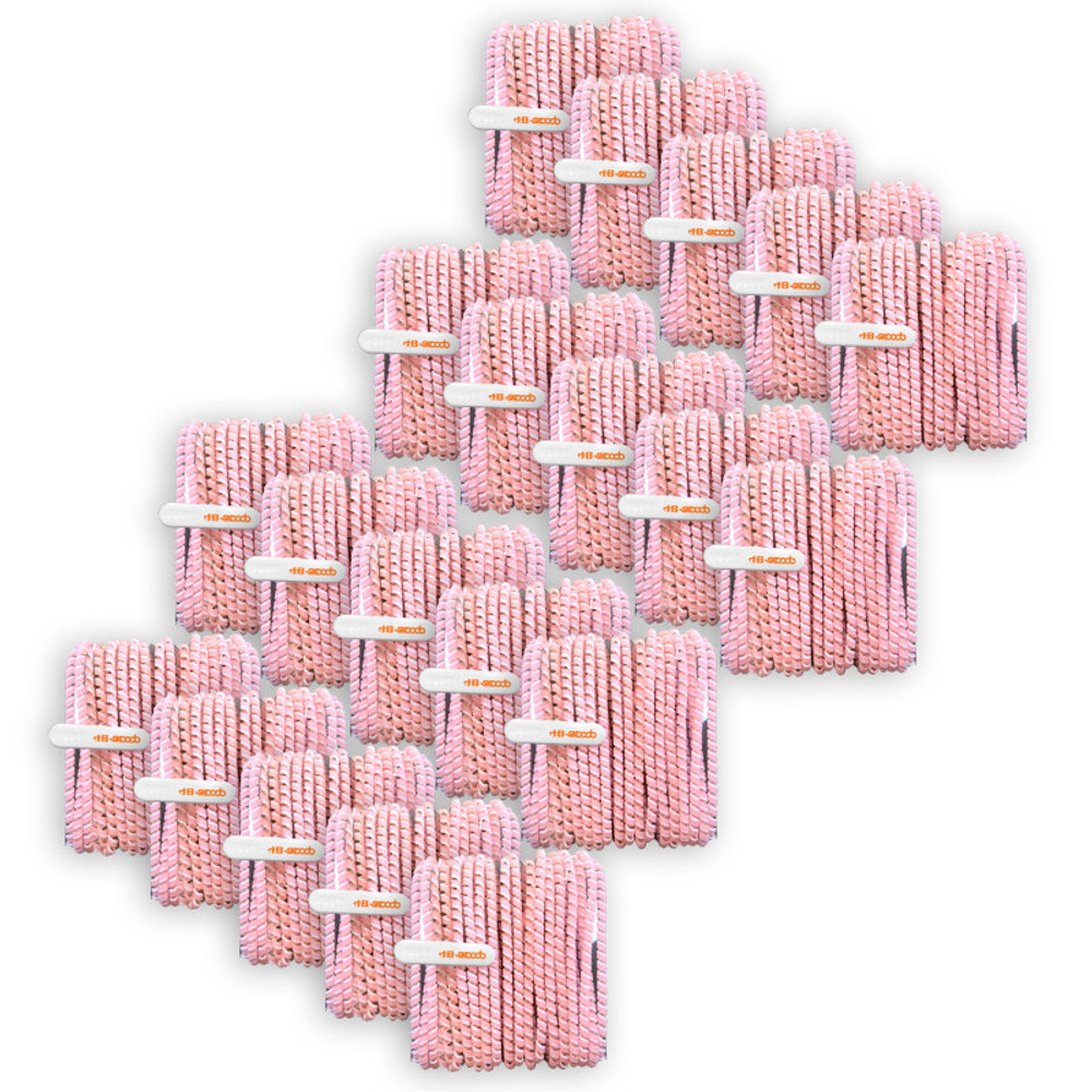 HAMILTON ELECTRONICS VCOM HamiltonBuhl® Skooob Tangle Free Earbud Covers - Light Pink/White, Pack of 20