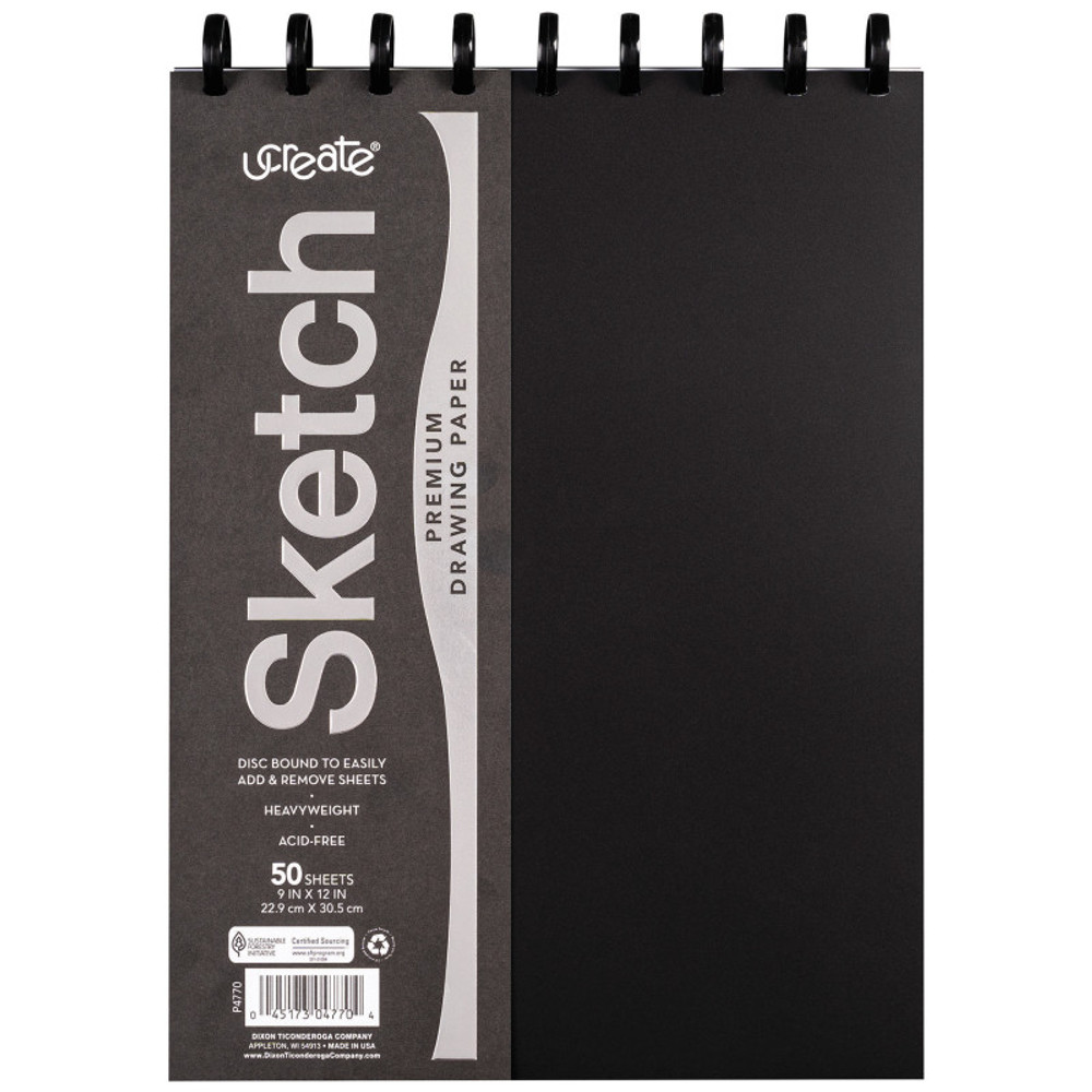 DIXON TICONDEROGA CO UCreate® Disc Bound Sketch Book, 9" x 12", 50 Sheets