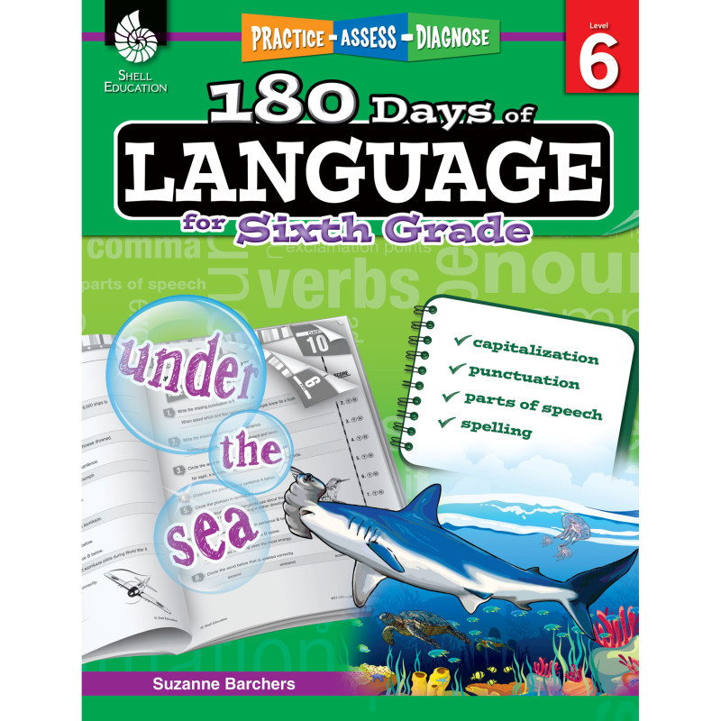 SHELL EDUCATION Shell Education 180 Days of Language for Sixth Grade